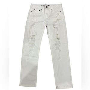 BETHANY MOTA BOYFRIEND WHITE DISTRESSED JEANS FOR WOMEN IN SIZE 4 REGULAR